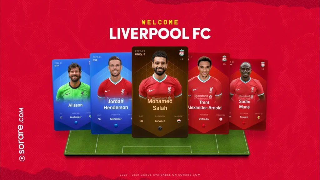 Các cầu thủ Liverpool chạm ngõ blockchain với game bóng đá giả tưởng Sorare
