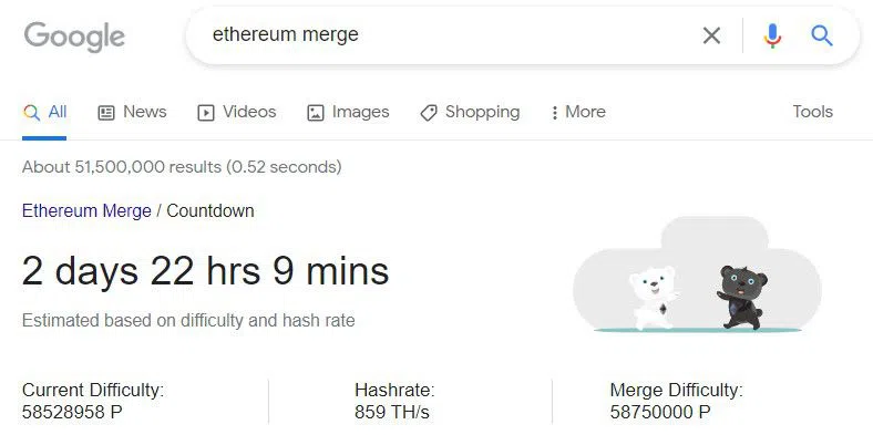 Google cho đếm ngược đến sự kiện The Merge
