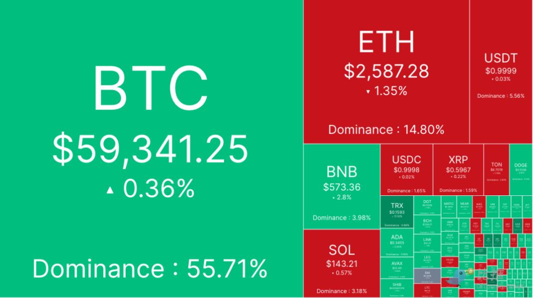 Cá voi tích lũy của chậm lại, Bitcoin chạm mức kháng cự 61.000 USD